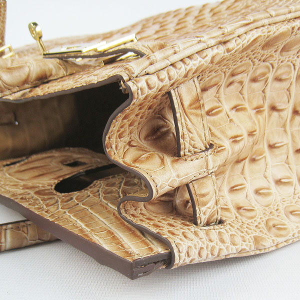Replica Hermes Birkin 30CM Crocodile Head Veins Bag Earth Yellow 6088 On Sale